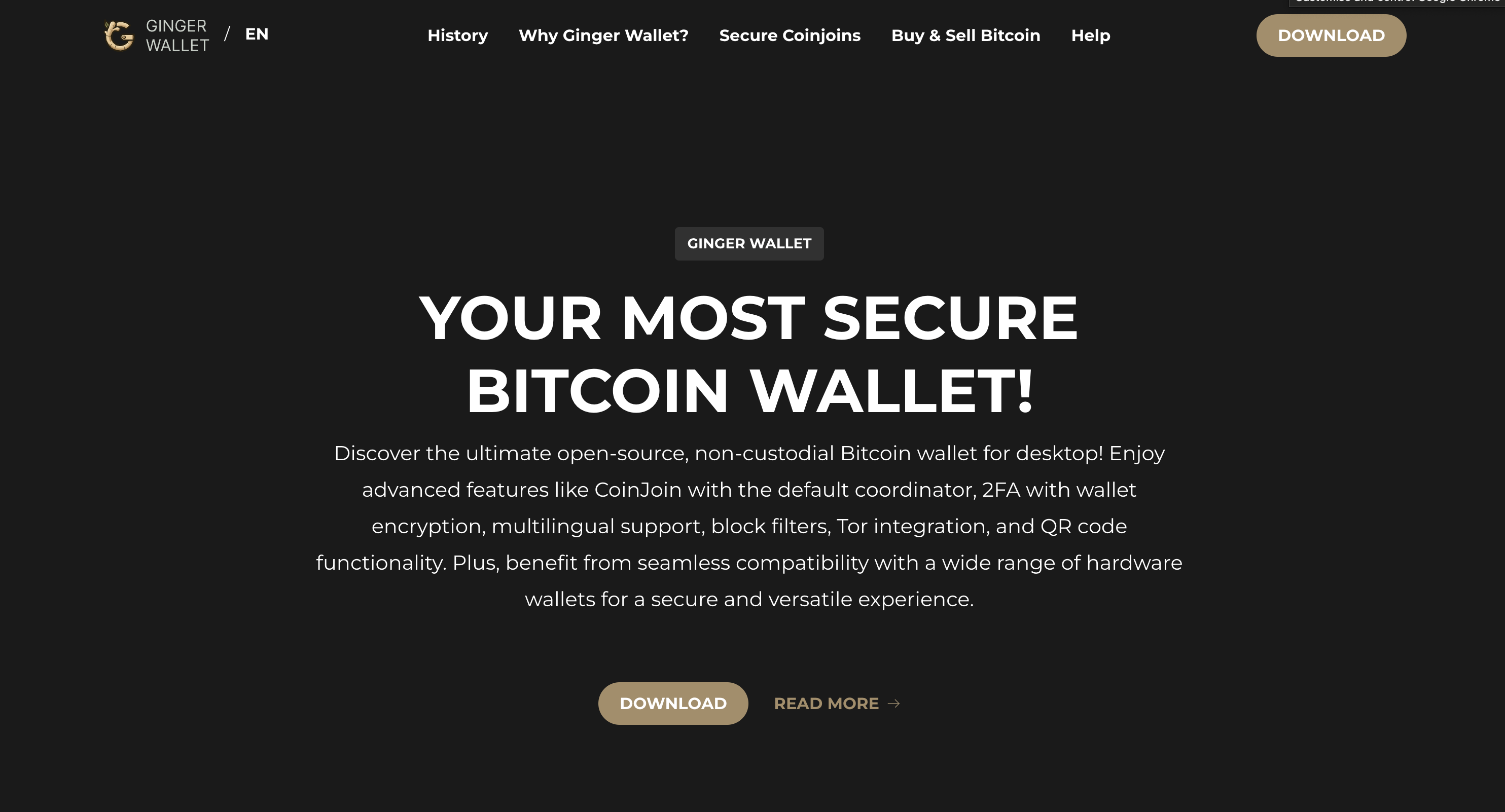 Gingerwallet BTC coinjoin service